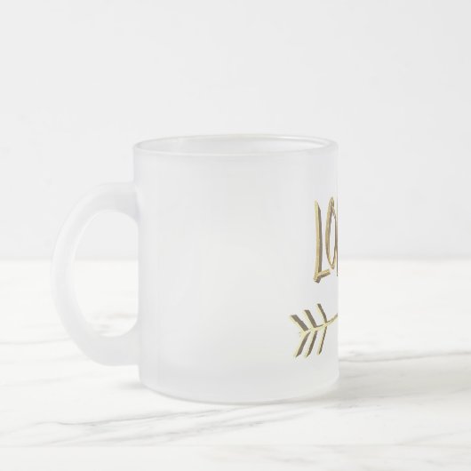 London UK Love Gold Typography Elegant Text Matglas Koffiemok (Links)