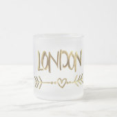 London UK Love Gold Typography Elegant Text Matglas Koffiemok (Center)