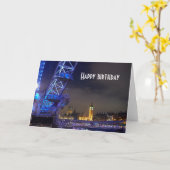 London UK Night Landscape London Eye Uitzicht Kaart (Gele Bloem)