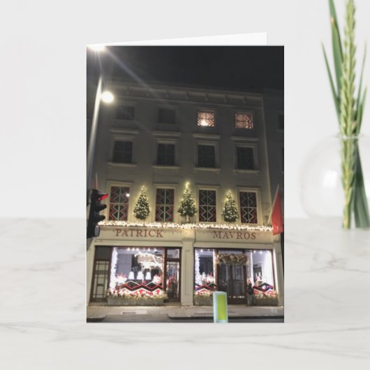 London UK Night Photography Christmas Fulham Road Kaart (Voorkant)