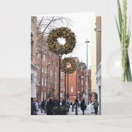 London UK Photography Kerstshoppers Wreaths Kaart