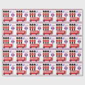 London UK Queens Guard Red Bus Cute Pattern Cadeaupapier (Vlak)