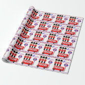 London UK Queens Guard Red Bus Cute Pattern Cadeaupapier (Uitgerold)