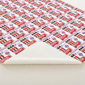 London UK Queens Guard Red Bus Cute Pattern Sherpa Deken (3/4)