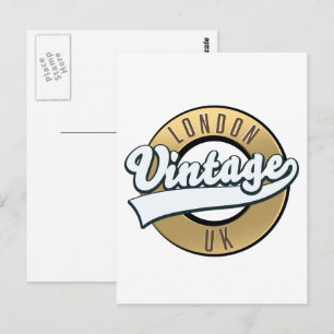 London UK retro logo. Briefkaart