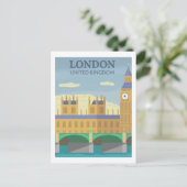London, UK  Retro Travel Briefkaart (Staand voorkant)