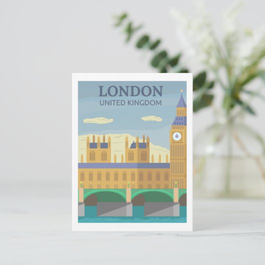 London, UK  Retro Travel Briefkaart (Staand voorkant)