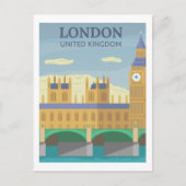 London, UK  Retro Travel Briefkaart (Voorkant)