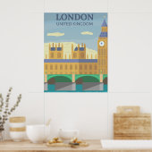 London, UK Retro Travel Poster (Keuken)