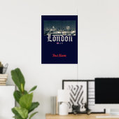 London Uk Skyline United Kingdom Poster (Thuiskantoor)