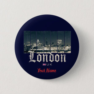 London Uk Skyline United Kingdom Ronde Button 5,7 Cm