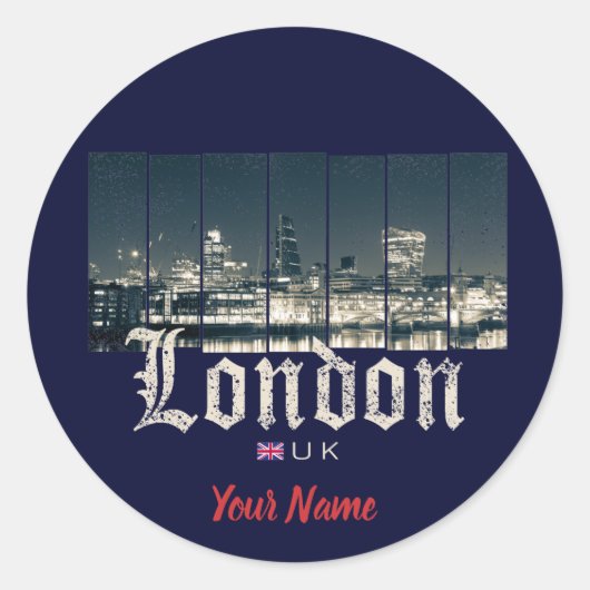 London Uk Skyline United Kingdom Ronde Sticker (Voorkant)