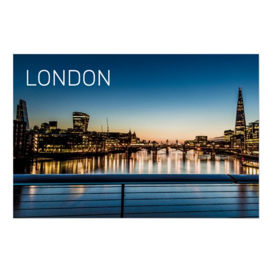 London UK Skyline Verenigd Koninkrijk England Souv Perfect Poster (Voorkant)