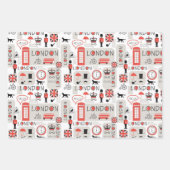 London UK Street Gift Wrapping Paper Set of 3 (Voorkant 2)