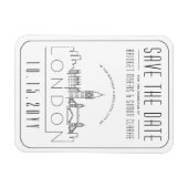 London, UK Wedding Stylized Skyline Save the Date Magneet (Horizontaal)