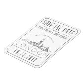 London, UK Wedding Stylized Skyline Save the Date Magneet (Linkerzijde)