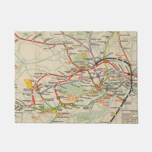 London Underground Railways Map Deurmat (Voorkant)