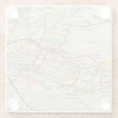 London Underground Railways Map Glazen Onderzetter (Achterkant)