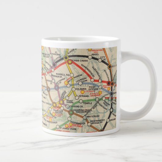 London Underground Railways Map Grote Koffiekop (Rechts)