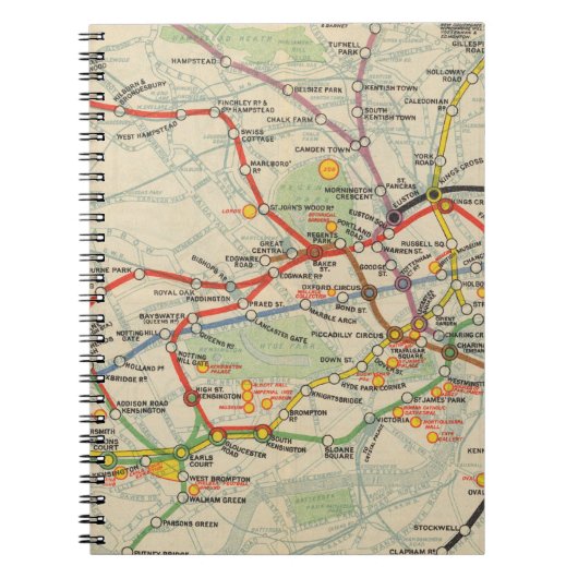 London Underground Railways Map Notitieboek (Voorkant)