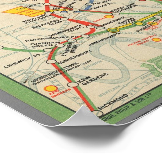 London Underground Railways Map Poster (Hoek)
