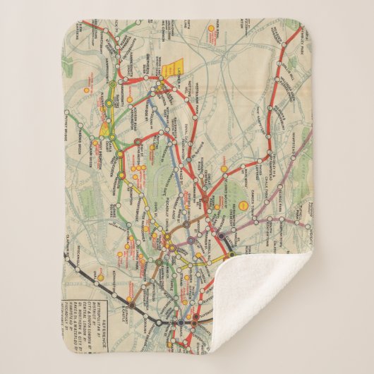 London Underground Railways Map Sherpa Deken (Voorkant)