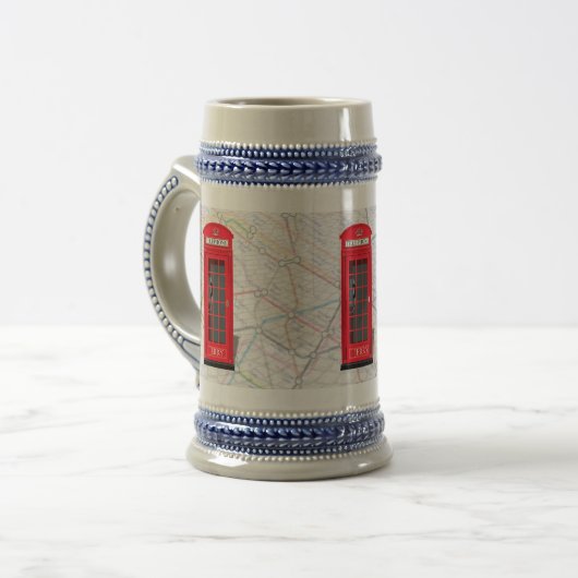 London Underground Tube Map Stein ✨ Custom Name Bierpul (Voorkant links)