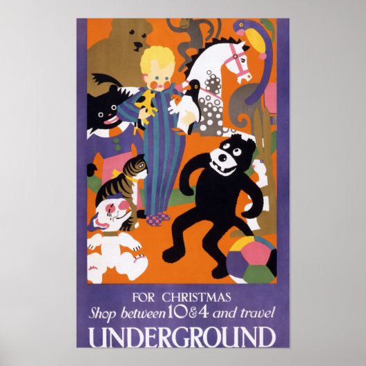 London Underground Vintage Winkelen Poster (Voorkant)