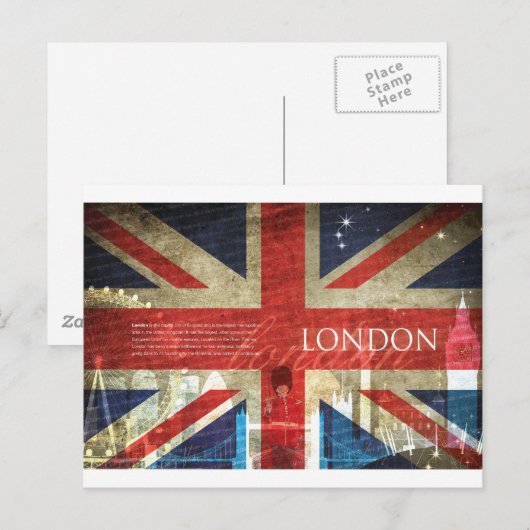 London Union Jack Briefkaart (Voorkant / Achterkant)