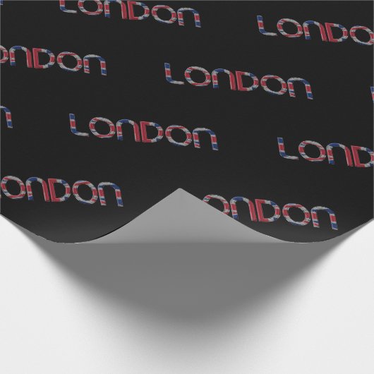 London Union Jack British Flag Typography Elegant Cadeaupapier (Hoek)