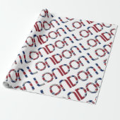London Union Jack British Flag Typography Elegant Cadeaupapier (Uitgerold)