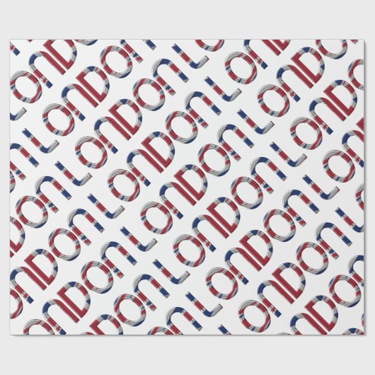 London Union Jack British Flag Typography Elegant Cadeaupapier (Vlak)