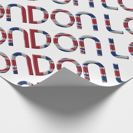 London Union Jack British Flag Typography Elegant Cadeaupapier (Hoek)