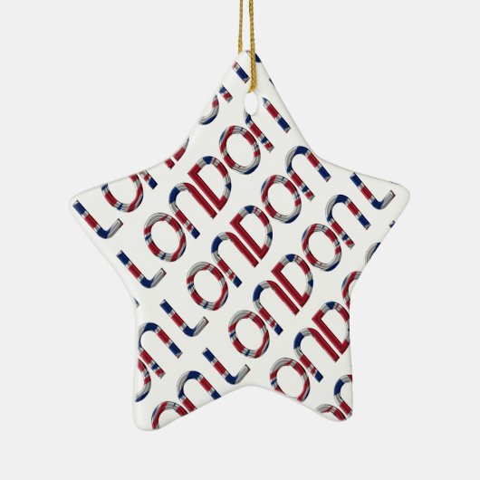 London Union Jack British Flag Typography Elegant Keramisch Ornament (Rechts)