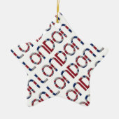 London Union Jack British Flag Typography Elegant Keramisch Ornament (Voorkant)