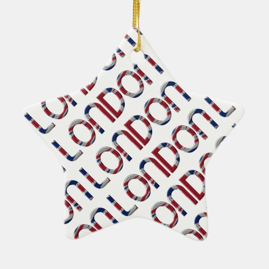 London Union Jack British Flag Typography Elegant Keramisch Ornament (Achterkant)