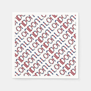 London Union Jack British Flag Typography Elegant Servetten