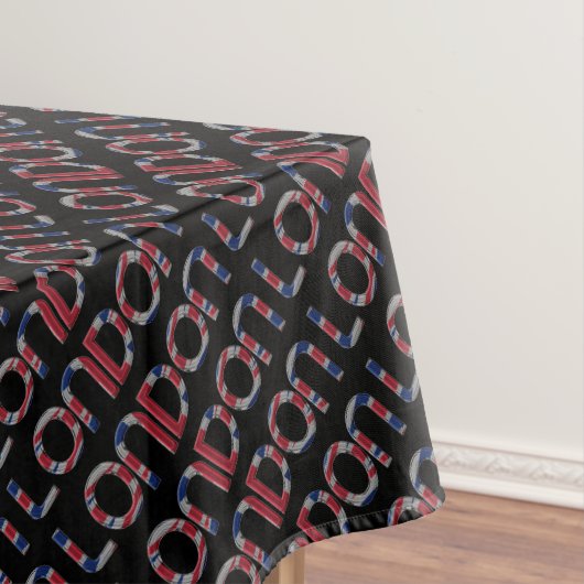 London Union Jack British Flag Typography Elegant Tafelkleed (Voorbeeld)