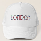 London Union Jack British Flag Typography Elegant Trucker Pet (Voorkant)