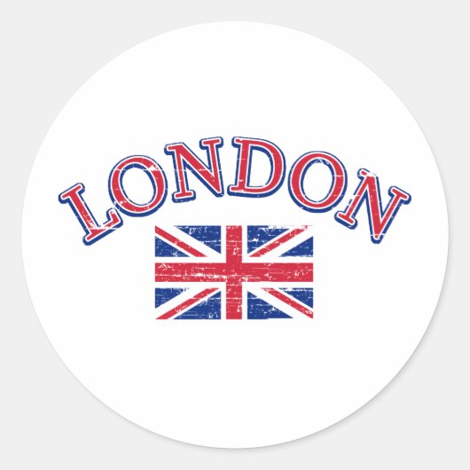 London Union Jack Design Ronde Sticker (Voorkant)