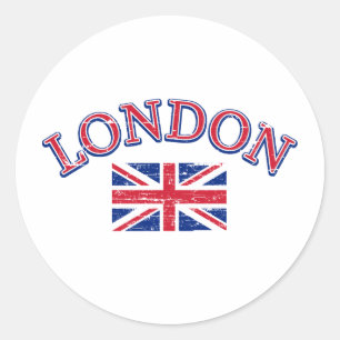 London Union Jack Design Ronde Sticker
