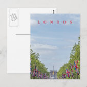London Union Jack vlaggen op het Mall briefkaart (Voorkant / Achterkant)