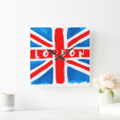 London Union Jack Wall Clock Vierkante Klok (Huis)