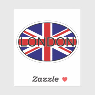 London United Kingdom City Country Code Oval Sticker