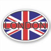 London United Kingdom City Country Code Oval Sticker (Voorkant)