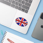 London United Kingdom City Country Code Oval Sticker (Laptop met iPhone)
