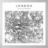 London United Kingdom Minimal Modern Street Map Poster (Voorkant)