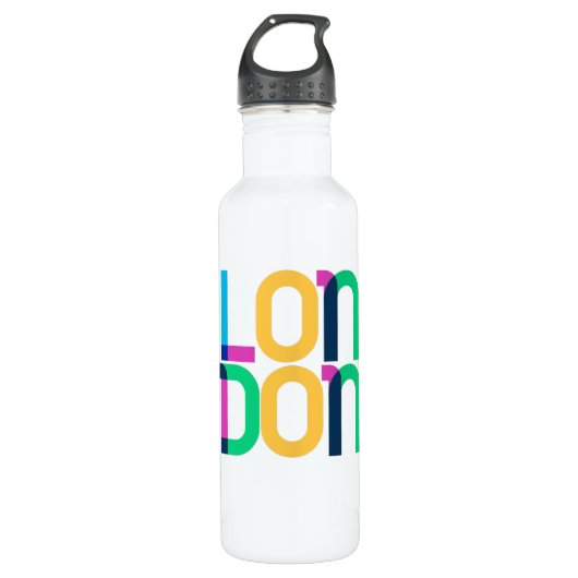 London United Kingdom Pop Art Letters Waterfles (Voorkant)