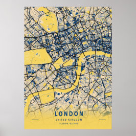 London - United Kingdom Yellow City Map Poster
