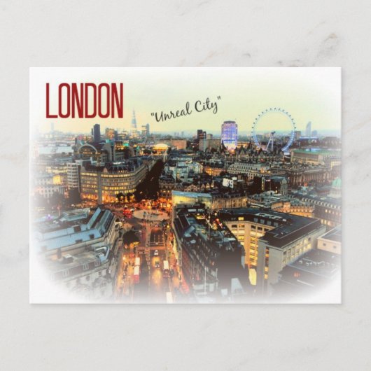 London "Unreal City" Eliot Briefkaart (Voorkant)